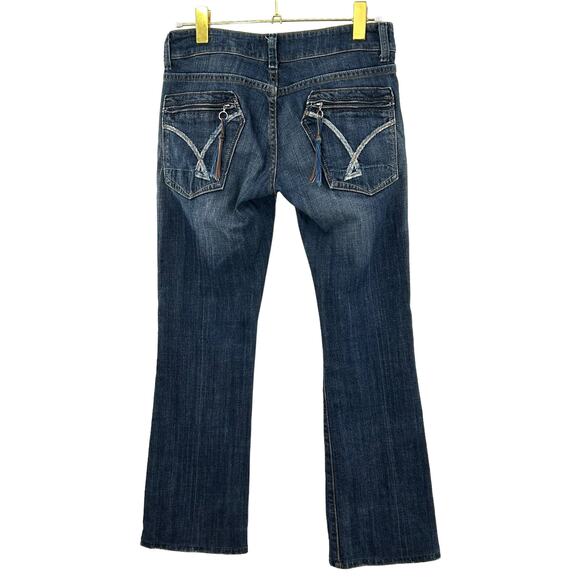 Vigoss Jeans Size Small Blue Distressed Embroidery Mid Rise Pockets Casual sz 29 - Picture 1 of 13